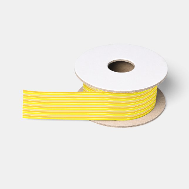 Yellow Horizontal Stripes Satin Ribbon (Spool)