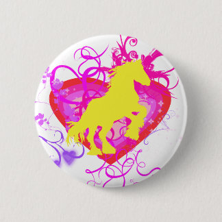 yellow horse 2 inch round button