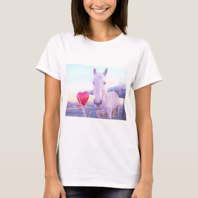 Yellow Horse and Red  Heart T-Shirt (Front)