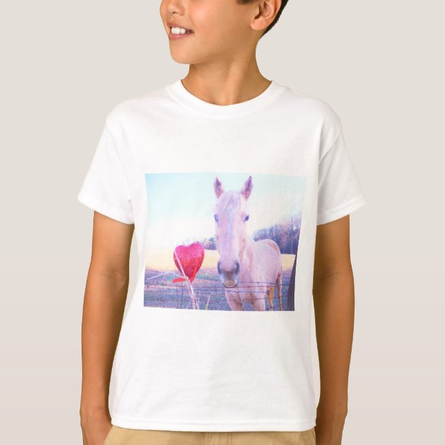 Yellow Horse and Red  Heart T-Shirt (Front)