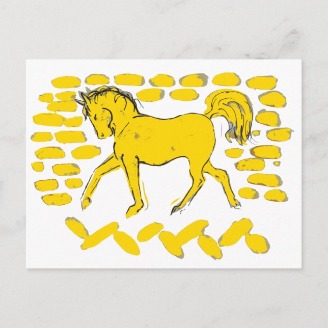 Yellow Horse Design Postcard (Front)