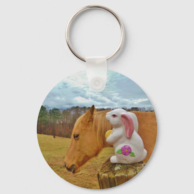 Yellow Horse, Spring Rabbit Keychain (Front)