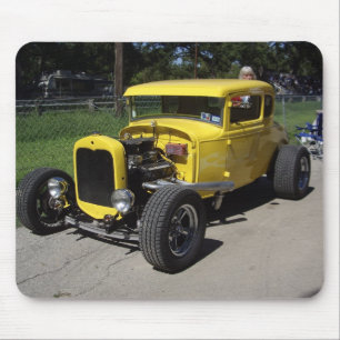 Yellow Hot Rod Mouse Pad