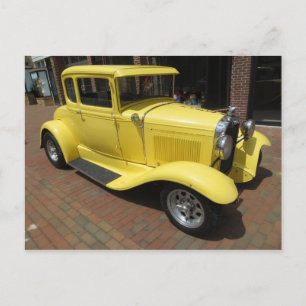 Yellow Hot Rod Postcard