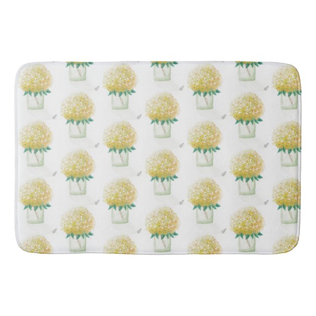 Yellow Hydrangea Bath Mat (Front)