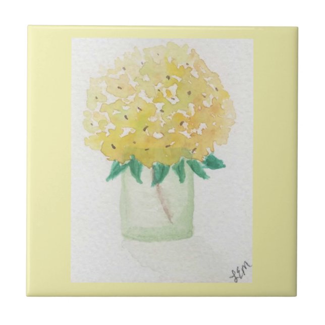 Yellow Hydrangea Tile (Front)