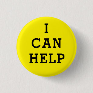 Yellow I Can Help Volunteer 1 Inch Round Button