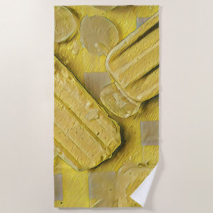 Yellow ice cream cone popsicle beach towel