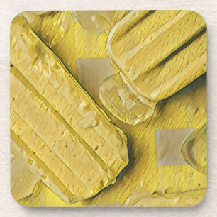 Yellow ice cream cone popsicle coaster