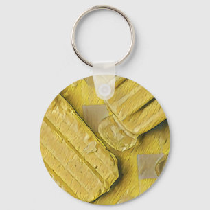 Yellow ice cream cone popsicle keychain