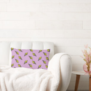 Yellow ice cream on purple lumbar pillow