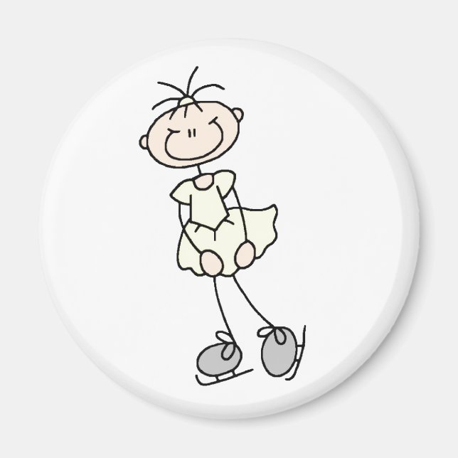 Yellow Ice Skater Girl Magnet (Devant)
