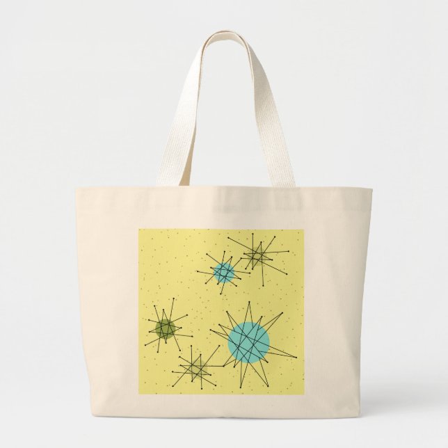 Yellow Iconic Atomic Starbursts Pattern tote bag (Front)
