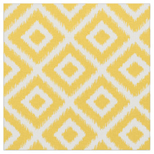 Yellow Ikat Diamonds Fabric