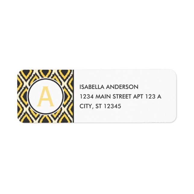 Yellow Ikat Monogram (Front)