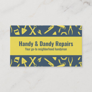 Yellow illustrated tool Handyman Custom Business Card