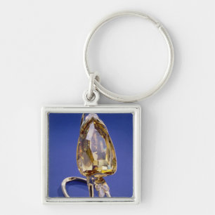 Yellow 'Incomparable' diamond in a gold setting Keychain