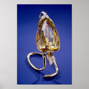 Yellow 'Incomparable' diamond in a gold setting Poster