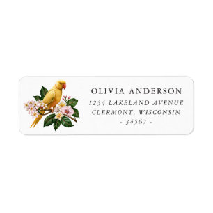 Yellow Indian Ringneck Parakeet Floral