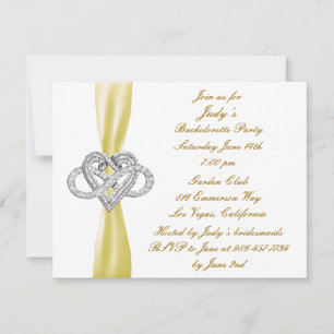 Yellow Infinity Heart Bachelorette Party Invite