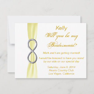Yellow Infinity Wedding Bridesmaid Card