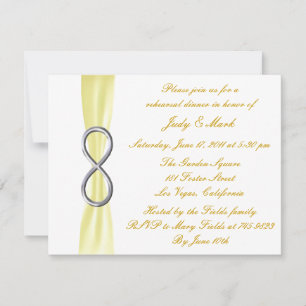 Yellow Infinity Wedding Rehearsal Dinner Invite