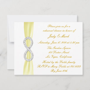Yellow Infinity Wedding Rehearsal Dinner Invite