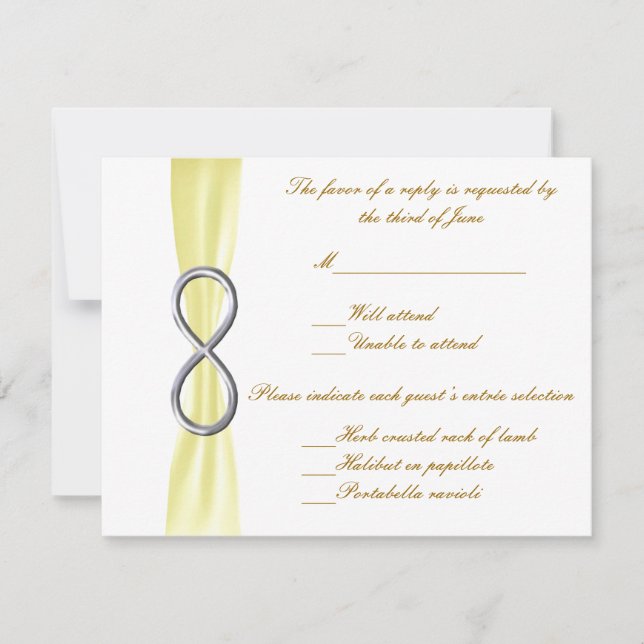 Yellow Infinity Wedding Response Card (Front)