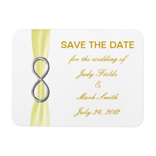 Yellow Infinity Wedding Save The Date Magnet