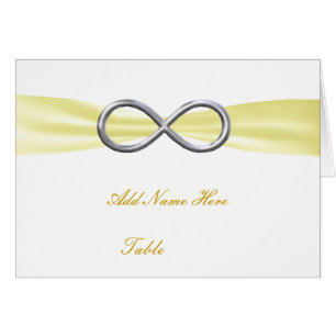 Yellow Infinity Wedding Table Place Card