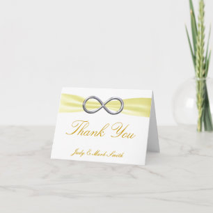 Yellow Infinity Wedding Thank You Card