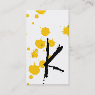 Yellow Ink Splot Make Up Artist Business Card