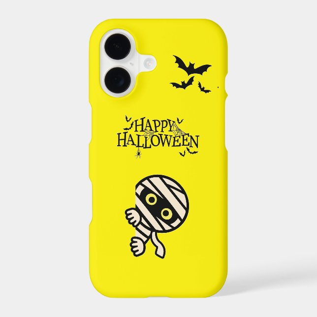 Yellow iPhone 17 Case with Cute Halloween Ghost De (Verso)