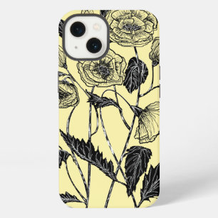 Yellow iPhone Case with Flowers - Choose Colour