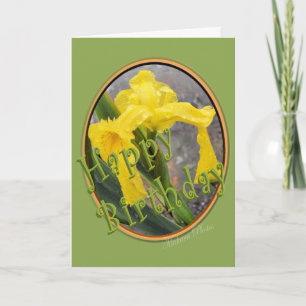 Yellow Iris Birthday-customize Card