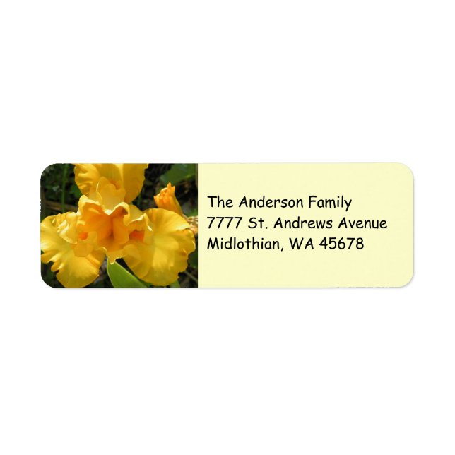 Yellow Iris Return Address Label (Front)