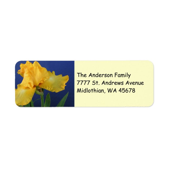 Yellow Iris Return Address Label (Front)