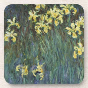 Yellow Irises by Claude Monet, Vintage Fine Art Coaster
