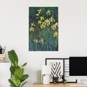 Yellow Irises by Claude Monet, Vintage Fine Art Poster
