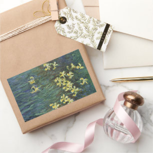 Yellow Irises by Claude Monet, Vintage Fine Art Sticker