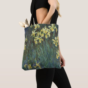 Yellow Irises by Claude Monet, Vintage Fine Art Tote Bag
