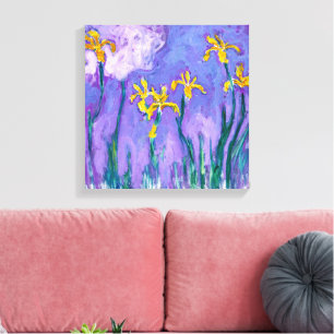 Yellow Irises with Pink Cloud   Claude Monet    Canvas Print