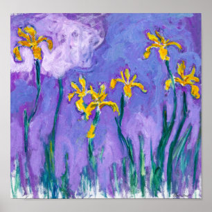 Yellow Irises with Pink Cloud   Claude Monet    Poster