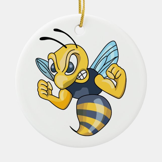 Yellow Jacket Ceramic Ornament (Front)