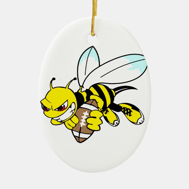 Yellow Jacket Hornet Ceramic Ornament (Front)