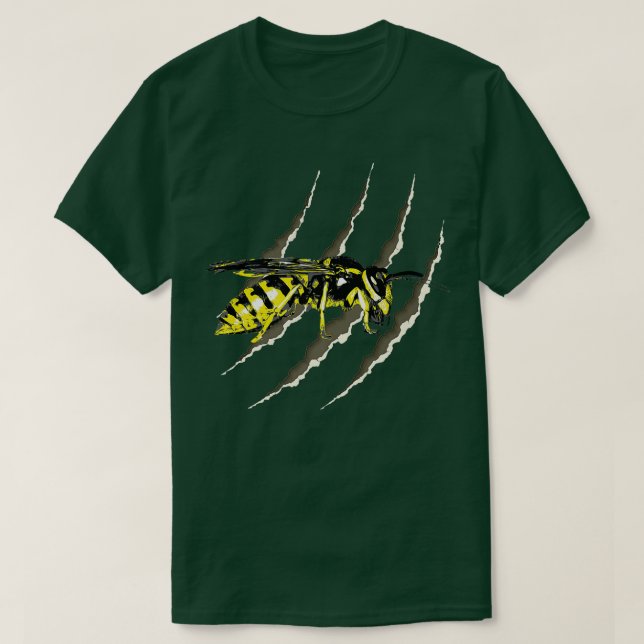 Yellow Jacket Wasp Tear Punk Emo Goth  T-Shirt (Design Front)