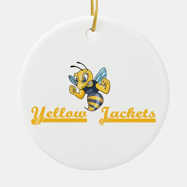 YELLOW JACKETS CERAMIC ORNAMENT (Front)