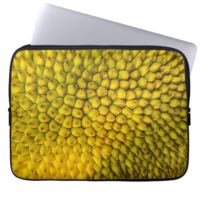 Yellow Jackfruit Skin Pattern Exotic Tropical Laptop Sleeve (Front)