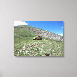 Yellow jeep rubicon scenic canvas print