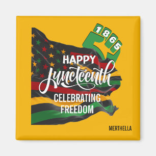Yellow JUNETEENTH African American Flag Magnet